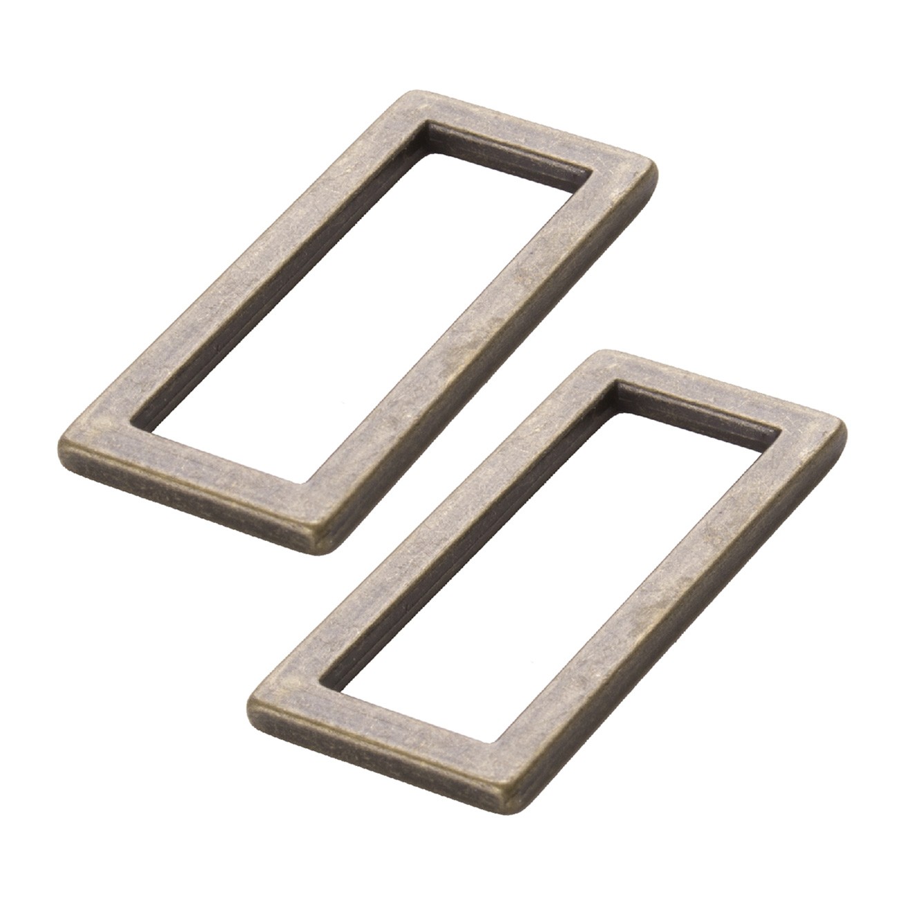 Rectangle Ring Flat 1-1/2in Antique Brass Set of Two