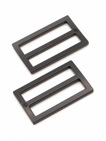 Slider Widemouth Flat 1-1/2in Black Metal Set of Two