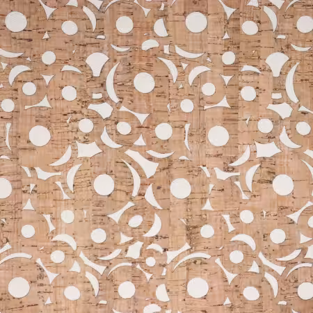 Cream Canvas Backed Cheery O's Pro Cork 1/2 yard