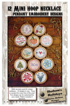 12 Mini Hoop Necklace Pendant Embroidery Designs