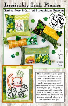 Irresistibly Irish Pinnie - Embroidery and Quilted Pincushion Pattern