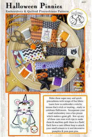 Halloween Pinnie - Embroidery & Quilted Pincushion Pattern