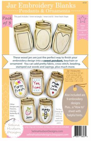 Jar Embroidery Blanks Pendants and Ornaments