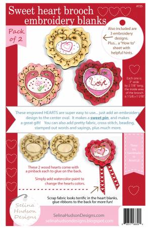 Sweet Heart Brooch Embroidery Blanks