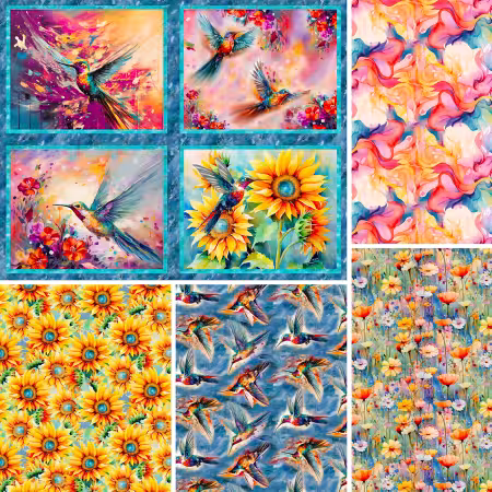 Assortment Hummingbird Bouquet 6pcs x 12yds