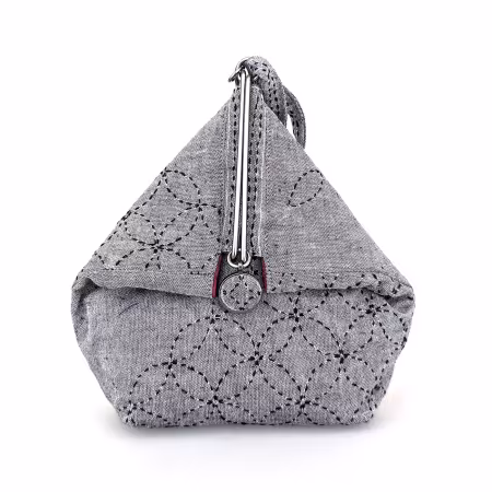 Sashiko slide Clasp Purse Half Kit Black