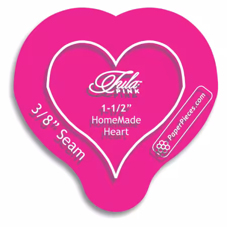 1-1/2in HomeMade Heart Acrylic Template with 3/8in Seam Allowance