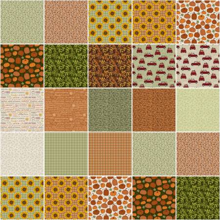 10in Squares Harvest Farm, 42pcs/bundle