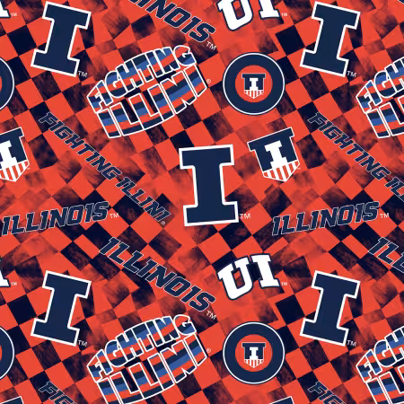 NCAA Illinois Check Allover Cotton