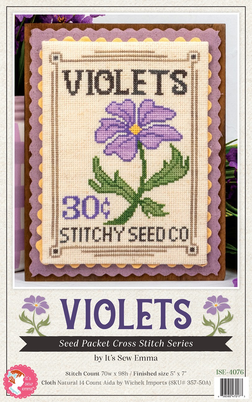 Stitch Packet Violets Seed Packet Cross Stitch Pattern