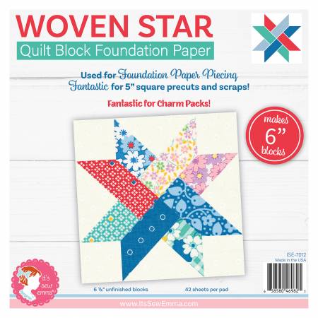 6in Woven Star Quilt Block Foundation Papers