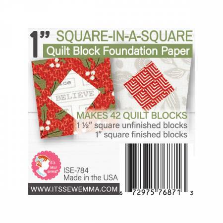 1in Square in a Square Quilt Block Foundation Paper