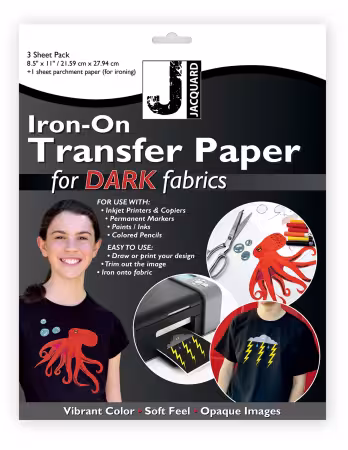 Transfer Paper for Dark Fabrics 3 Sheet Pack