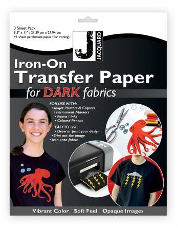 Transfer Paper for Dark Fabrics 3 Sheet Pack
