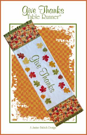 CD Give Thanks Table Runner Machine Embroidery