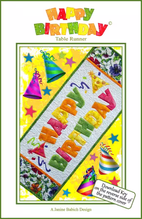 Happy Birthday Table Runner Machine Embroidery