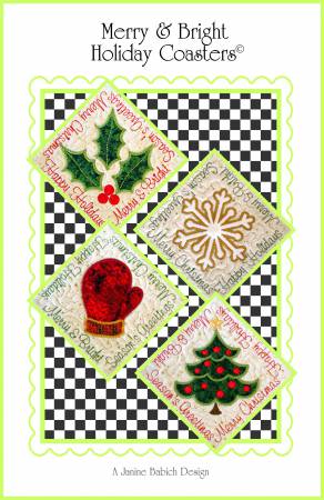Merry & Bright Holiday Coasters Machine Embroidery