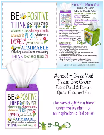 Be Positive Tissue Box Panel and Pattern