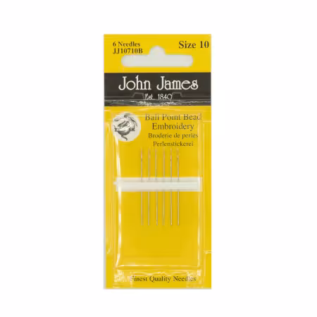 John James Ball Point Bead Embroidery Needle Size 10 6ct