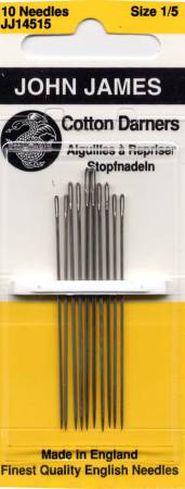 John James Cotton Darners Needles Assorted Sizes 1/5 10ct