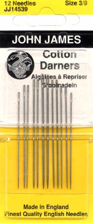 John James Cotton Darners Needles Assorted Sizes 3/9 12ct