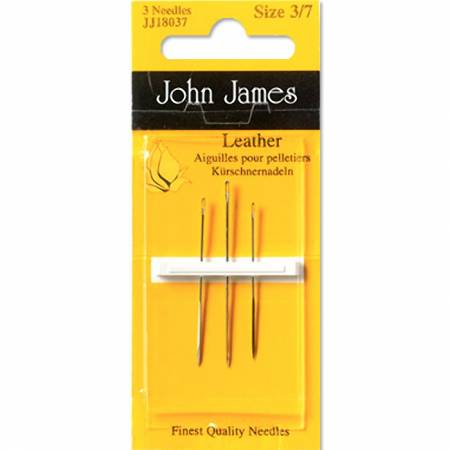 John James Leather Needles Assorted Sizes 3/7 3ct