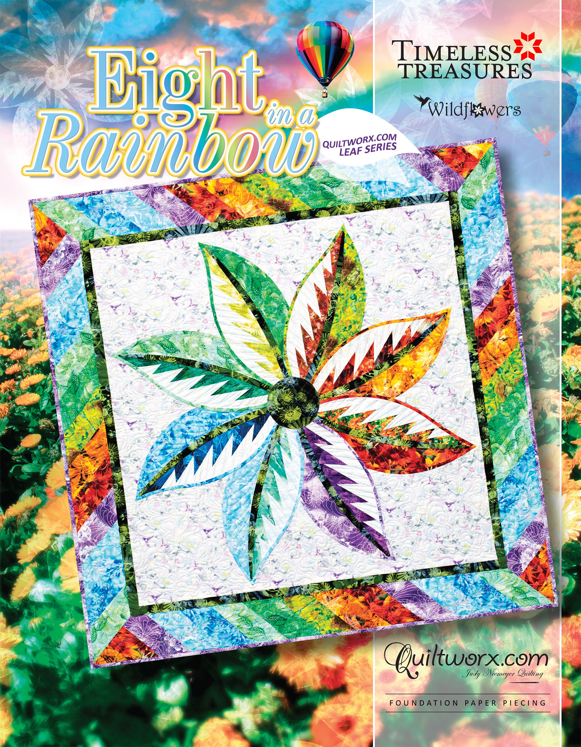 New Quiltworx Stained Glass Window Quilt Pattern and Piecing Papers 