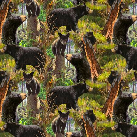 Black Bear Family Digitally Printed