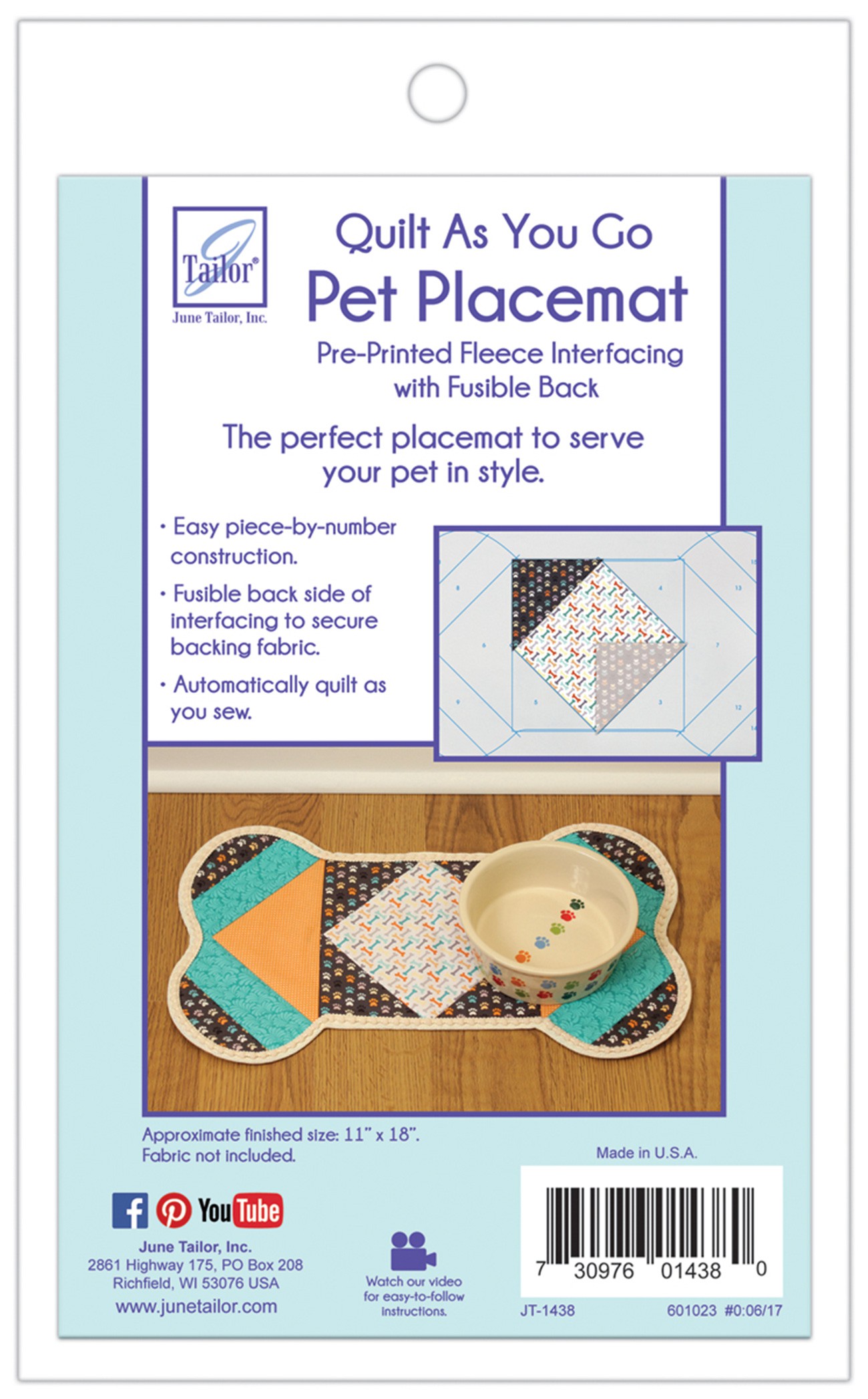 Quilt As You Go Pet Placemat Dogs