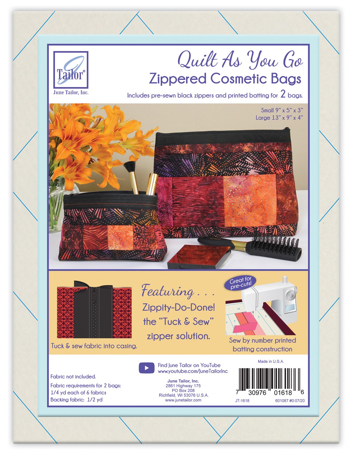 June Tailor Inc Grab 'n Go Tote Zippity-Do-Done Red Kits