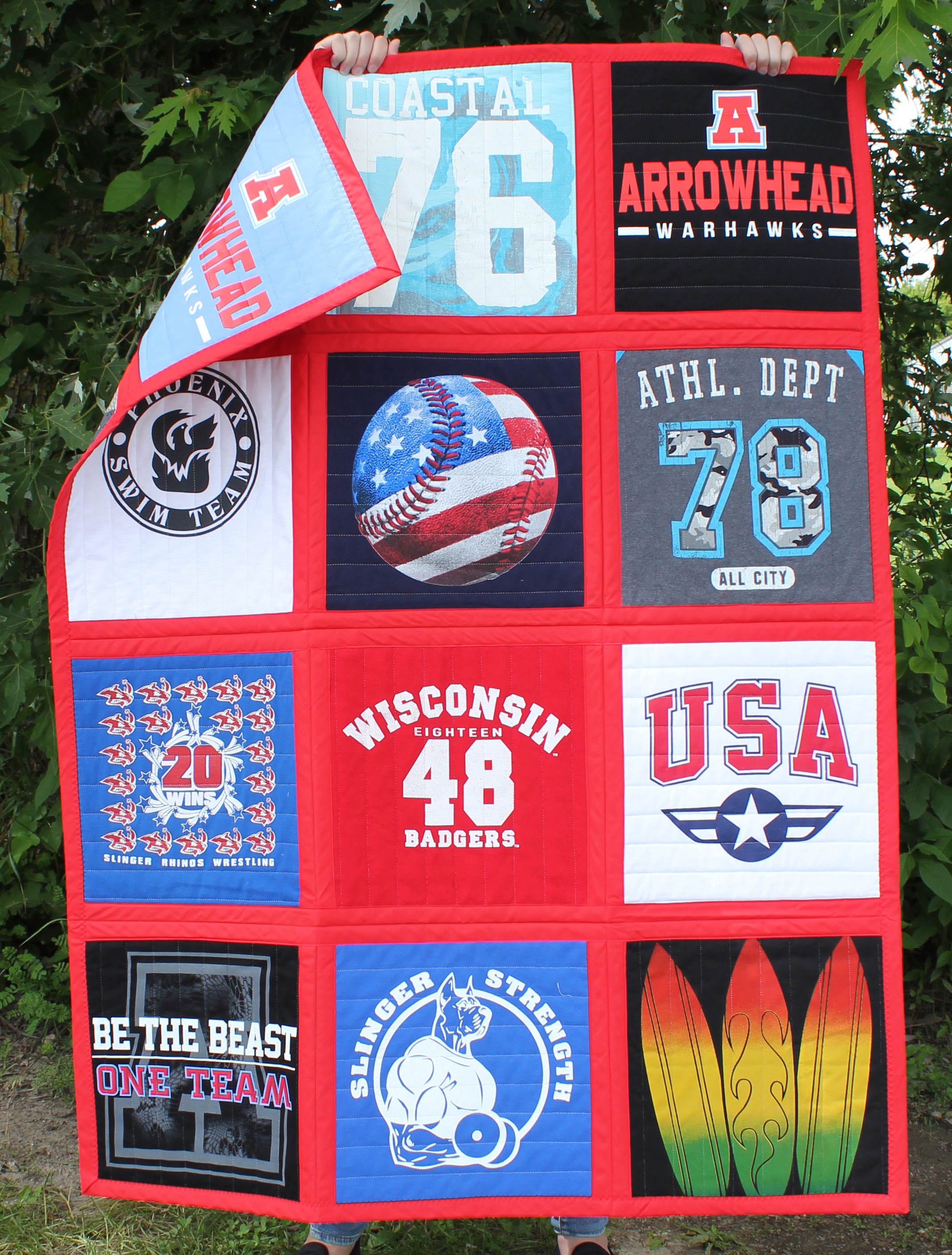 Reversible TShirt Quilt Kit Red SashInADash