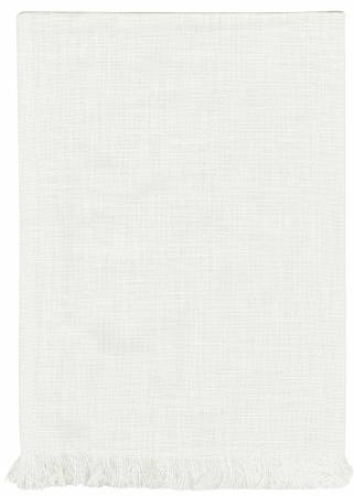Solid White Tea Towel with Fringe