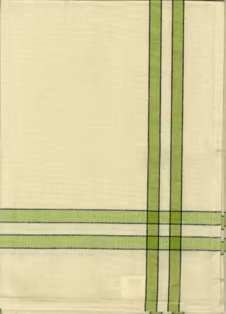 Tea Towel Lime Green/Cream w/Black Stripe
