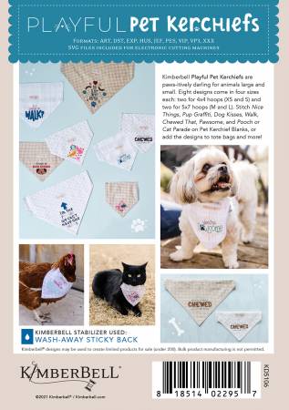 Playful Pet Kerchiefs Machine Embroidery Design CD