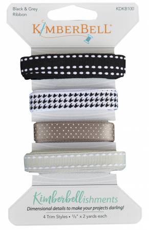 Kimberbellishments Black & Grey Ribbon Set