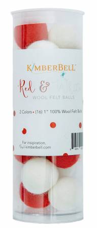 Red and White Wool Felt Balls