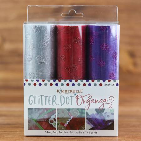 Glitter Dot Organza Pack Silver Red and Purple