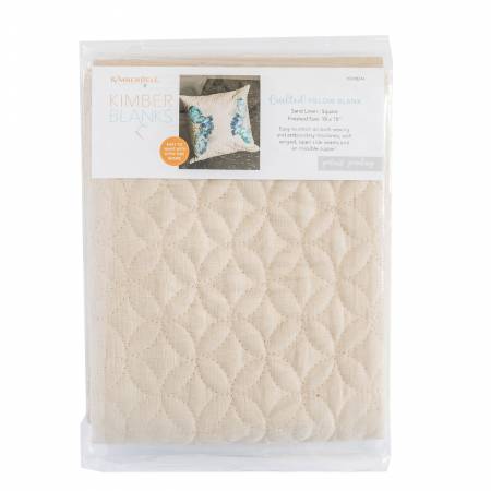 Quilted Pillow Cover Blank, 19inx19in Sand Linen, Orange Peel Quilting