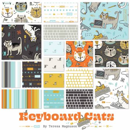 Assortment Keyboard Cats, 17pcs x 15yds