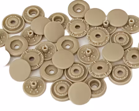 Tool-less Plastic Snap Fasteners 9mm Beige