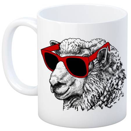 Knit Happy White Cool Sheep Mug