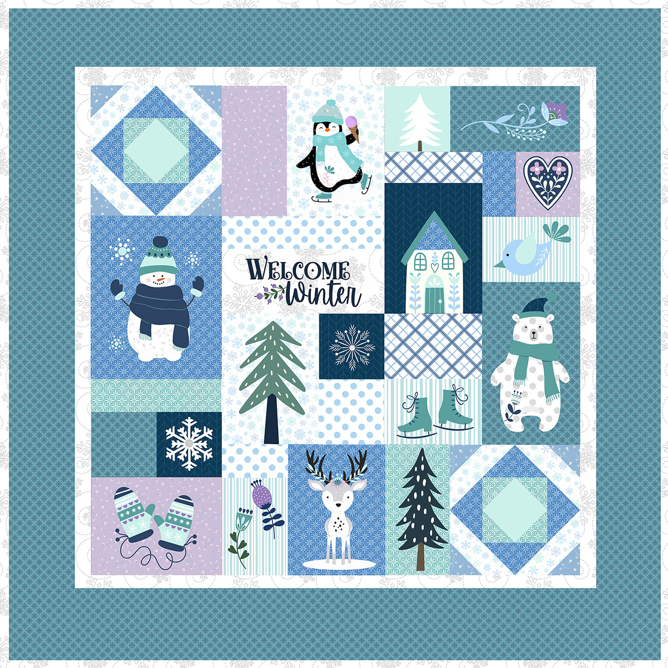 Enchanted Winter Fabric Kit, 40inx40in,