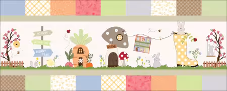 Hoppin' Down the Bunny Trail Bench Pillow Fabric Kit 16in x 38in