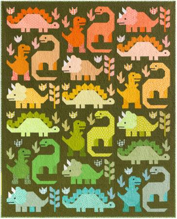 Quilt Kit Dinosaurs, 69in x 85in, fabric for top & binding, pattern included