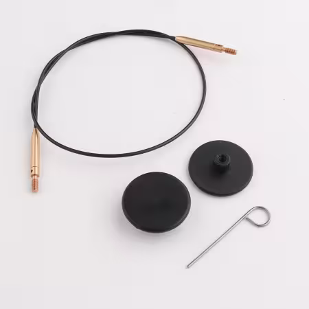 Black Stainless Steel Swivel Cord with Matte Gold Connector 30cm - 50cm / 20in