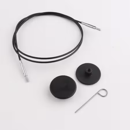 Black Stainless Steel Swivel Cord with Silver Connector 56cm - 80cm / 32in