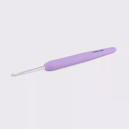Waves Aluminium Single Ended Crochet Hook 3.50mm Lilac Dream