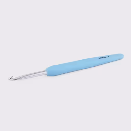 Waves Aluminium Single Ended Crochet Hook 4.50mm Sky Blue