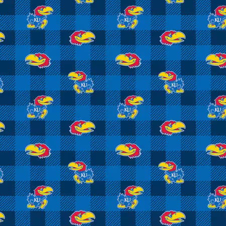 NCAA-Kansas Jayhawks Buffalo Plaid Fleece