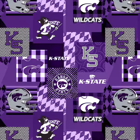 Kansas State Collegiate Minky Geometric